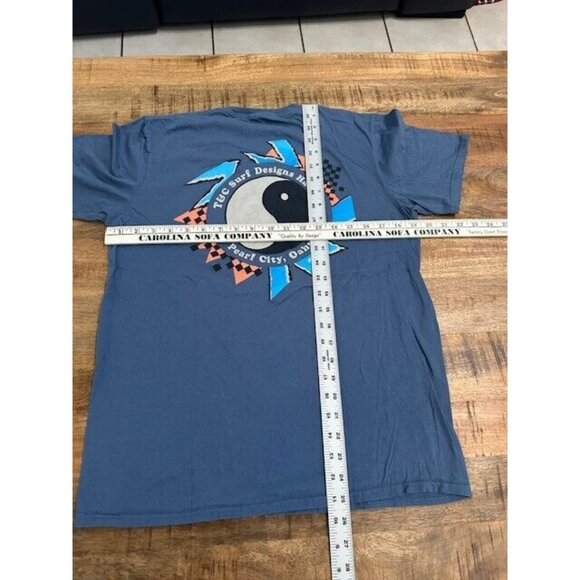 T&C Surf Hawaii Pearl City Oahu Hawaii T-Shirt Medium Dusty Blue Double Sided - Picture 5 of 7